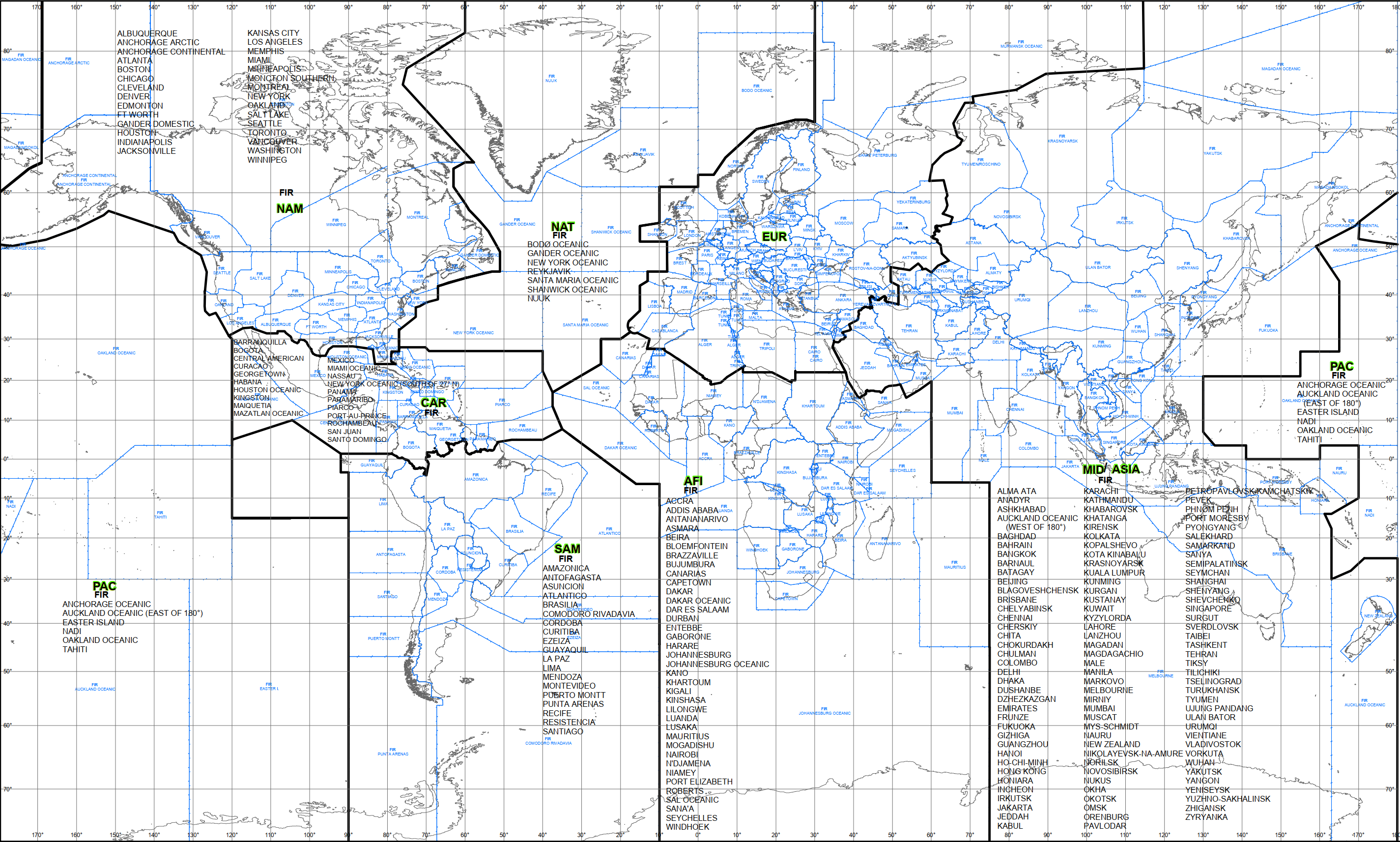 ICAO Regions 2018 SKYbrary Aviation Safety icao-regions-2018-skybrary-aviation-safety